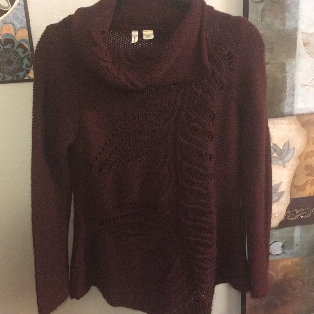 Great Anthro Moth Brand Sweater Burgundy So Cute S